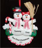 Our First Christmas - Snow Couple Christmas Ornament Personalized by Russell Rhodes