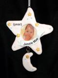 Star Frame Baby Girl Christmas Ornament Personalized by RussellRhodes.com