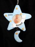 Star Frame Baby Boy Christmas Ornament Personalized by RussellRhodes.com