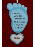 Baby Boy's Birth Statistics Christmas Ornament Personalized by RussellRhodes.com