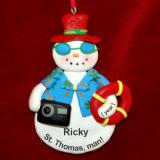Winter Holiday Snowman Christmas Ornament Personalized by RussellRhodes.com