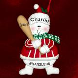 Snowman Baseball Christmas Ornament Personalized by RussellRhodes.com