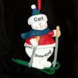 Snowman Skiing Christmas Ornament Personalized by RussellRhodes.com