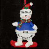 Snowman Snowboard Christmas Ornament Personalized by RussellRhodes.com