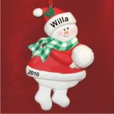 Snowman Volleyball Christmas Ornament Personalized by Russell Rhodes