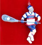 Male Lacrosse Goin' for the Goal Christmas Ornament Personalized by Russell Rhodes