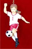 Young Soccer Player Female Christmas Ornament Personalized by Russell Rhodes