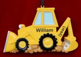 Build It Backhoe Christmas Ornament Personalized by RussellRhodes.com