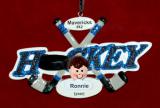 Hockey Ornament for Boy or Girl with Custom Face Add-on Personalized by RussellRhodes.com