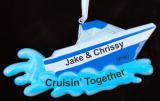 Couple Together: Fun Boating on the Lake Christmas Ornament Personalized by RussellRhodes.com