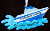 Family Fun Boating on the Lake Christmas Ornament Personalized by RussellRhodes.com