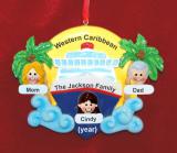 Family of 3 Ornament Cruise with Custom Faces Add-ons Personalized by RussellRhodes.com