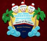 Mixed Race Family of 3 Cruise Ship Ornament Personalized by RussellRhodes.com