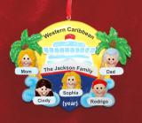 Vacation Cruise Family of 5 Ornament with Custom Faces Add-ons Personalized by RussellRhodes.com
