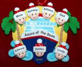 Family Cruise Christmas Ornament On the High Seas for 7 Personalized by RussellRhodes.com