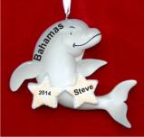 Dolphin Vacation Fun for Boy or Girl Christmas Ornament Personalized by Russell Rhodes