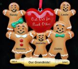 Grandparents Christmas Ornament Gingerbread 3 Grandkids Personalized by RussellRhodes.com