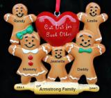 Family Christmas Ornament Gingerbread Fun for 5 Personalized by RussellRhodes.com