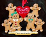 Family Christmas Ornament Gingerbread Fun for 6 Personalized by RussellRhodes.com