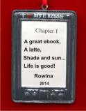E Reader Christmas Ornament Personalized by Russell Rhodes