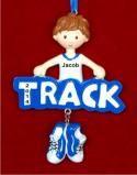 Terrific Track Boy Christmas Ornament Personalized by Russell Rhodes