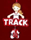 Running Track Christmas Ornament for talented Female Personalized by RussellRhodes.com