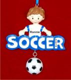 Talented Soccer Boy Christmas Ornament Personalized by RussellRhodes.com