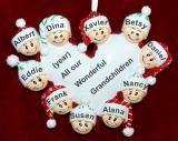 Grandparents Christmas Ornament Loving Heart 10 Grandkids Personalized by RussellRhodes.com