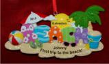 First Trip to the Beach Christmas Ornament Personalized by RussellRhodes.com