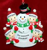 Grandparents Christmas Ornament 4 Grandkids Happy Snowman Personalized by RussellRhodes.com