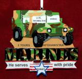 US Marine Christmas Ornament Humvee Honor of Service Personalized by RussellRhodes.com