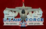 U.S. Air Force Fighter Jet Honor of Service Christmas Ornament Personalized by RussellRhodes.com