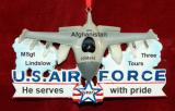 US Air Force Christmas Ornament Fighter Jet Honor of Service Personalized by RussellRhodes.com