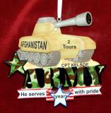 US Army Christmas Ornament Tank Honor of Service Personalized by RussellRhodes.com