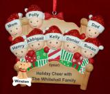 Family Christmas Ornament 4-Poster Fun for 8 with Pets Personalized by RussellRhodes.com