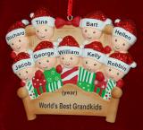 Grandchildren Christmas Ornament 4-Poster Fun for 9 Personalized by RussellRhodes.com