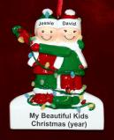 Single Mom Christmas Ornament Holiday Lights with 1 Child Personalized by RussellRhodes.com