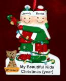 Single Dad Christmas Ornament Holiday Lights with 1 Child with 1 Dog, Cat, Pets Custom Add-ons Personalized by RussellRhodes.com