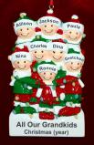 Grandparents Christmas Ornament Holiday Lights for 8 Grandkids Personalized by RussellRhodes.com