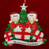 2 Grandkids Christmas Ornament Gifts Under the Tree Personalized by RussellRhodes.com