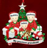 Personalized 3 Grandkids Christmas Ornament Gifts Under the Tree Personalized by Russell Rhodes