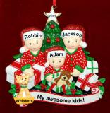 Single Mom Christmas Ornament Gifts Under the Tree My 3 Kids & Dogs, Cats, Pets Custom Add-ons Personalized by RussellRhodes.com