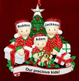 Family Christmas Ornament Gifts Under the Tree Our 3 Kids Personalized by RussellRhodes.com
