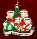 Family Christmas Ornament Gifts Under the Tree Our 4 Kids Personalized by RussellRhodes.com