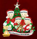 Grandparents Christmas Ornament Gifts Under the Tree 4 Grandkids with 1 Dog, Cat, Pets Custom Add-ons Personalized by RussellRhodes.com