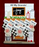 10 Grandkids Ornament Holiday Mantel with Optional Dogs, Cats, or Other Pets Personalized by RussellRhodes.com