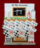 12 Grandkids Ornament Holiday Mantel with Optional Dogs, Cats, or Other Pets Personalized by RussellRhodes.com