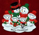 Family of 6 Christmas Ornament Winter Joy with Optional Pets Custom Added Personalized by RussellRhodes.com