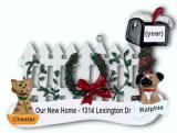 New Home Christmas Ornament Holiday Mail with 2 Dogs, Cats, Pets Custom Add-ons Personalized by RussellRhodes.com