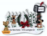 New Home Christmas Ornament Holiday Mail with 3 Dogs, Cats, Pets Custom Add-ons Personalized by RussellRhodes.com